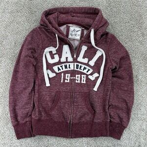 Reflex Hoodie‎ Womens L Red CALI Athletic Dept 1998 Full Zip Sweatshirt Preppy